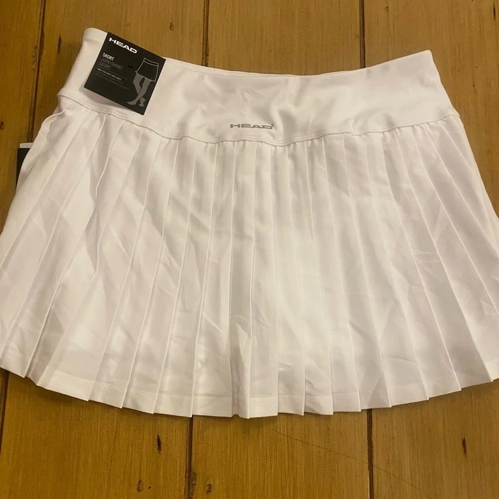 HEAD women’s pleated white tennis skort skirt new size large